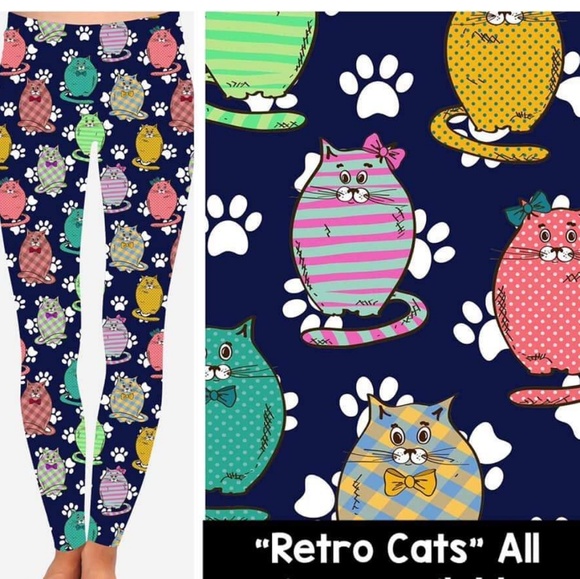Retro cats leggings - Picture 1 of 1